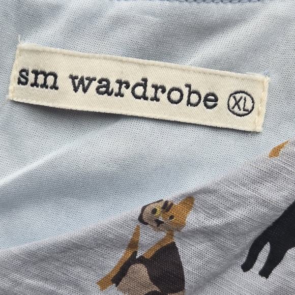 SM Wardrobe Della Cat Print Sleeveless Tie Back Dress Size XL - Picture 11 of 12